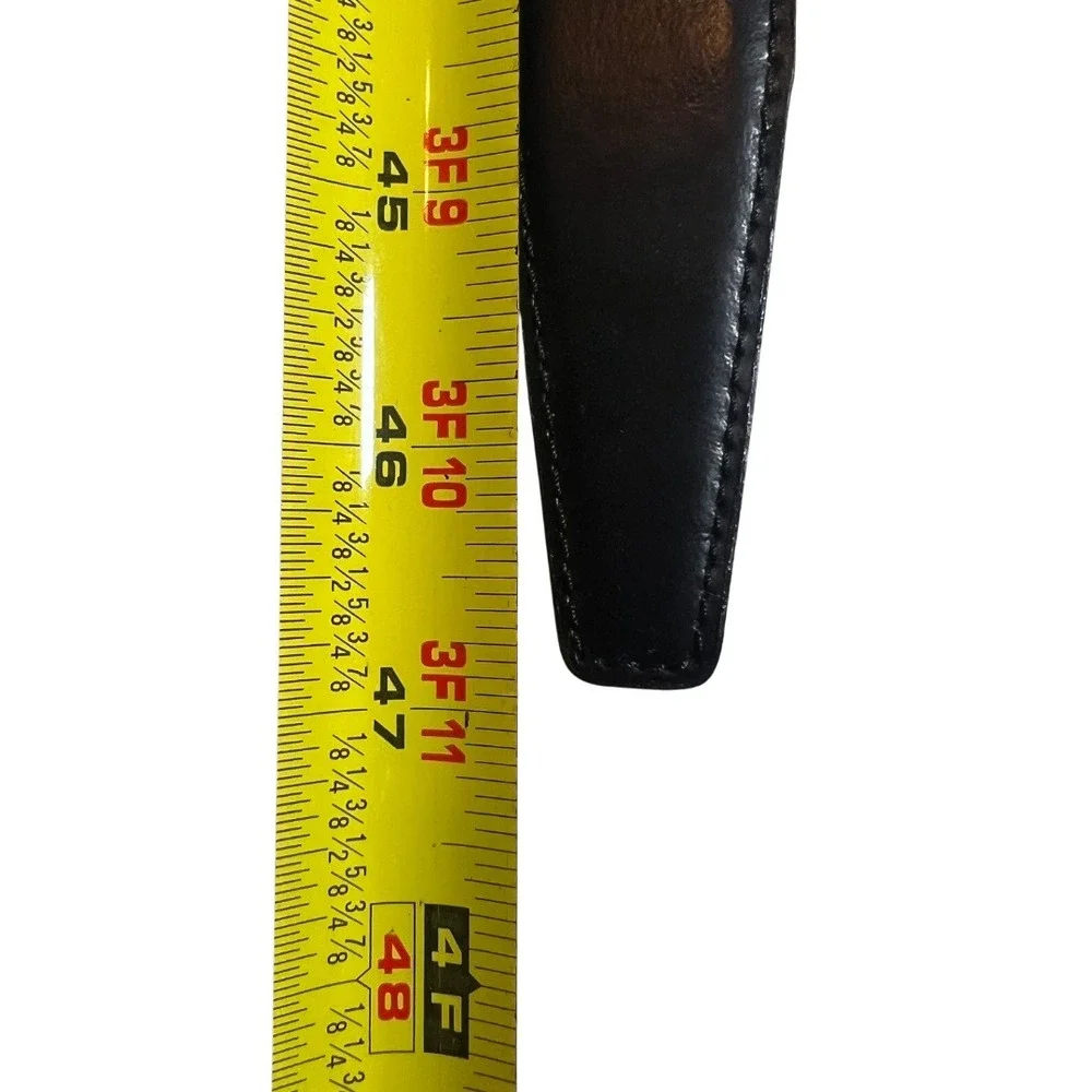 Genuine Leather Black Dress Belt 40x100 Antique Brass Buckle 1